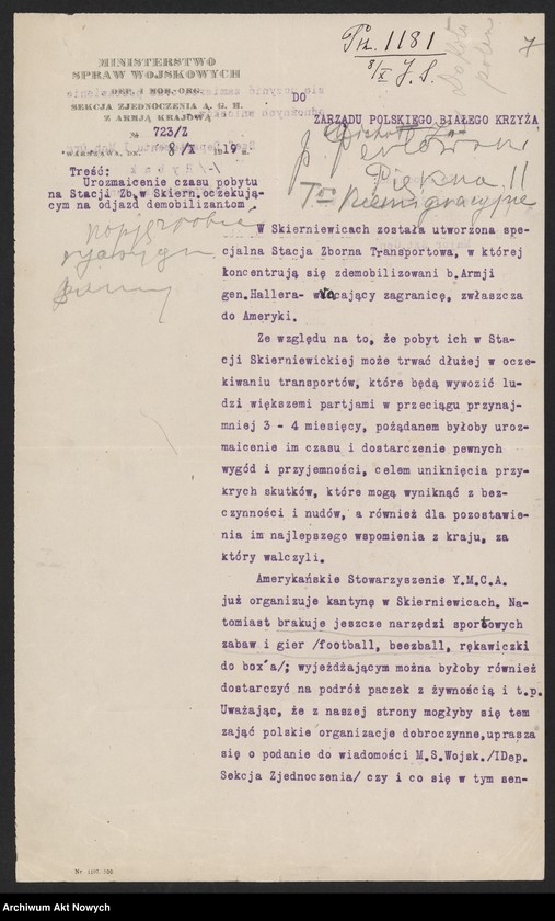 image.from.unit.number "Opieka nad zdemobilizowanymi Hallerczykami. Korespondencja"