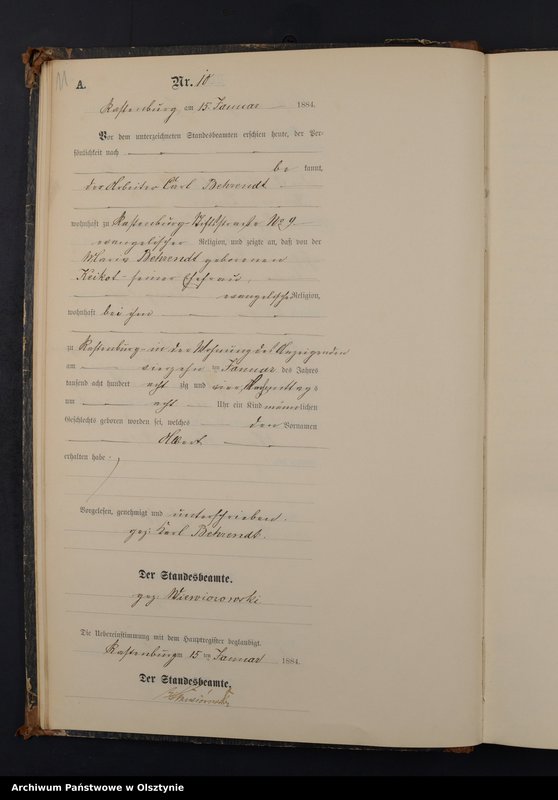 Obraz 13 z jednostki "Geburts-Neben-Register Nr 1 - 278"