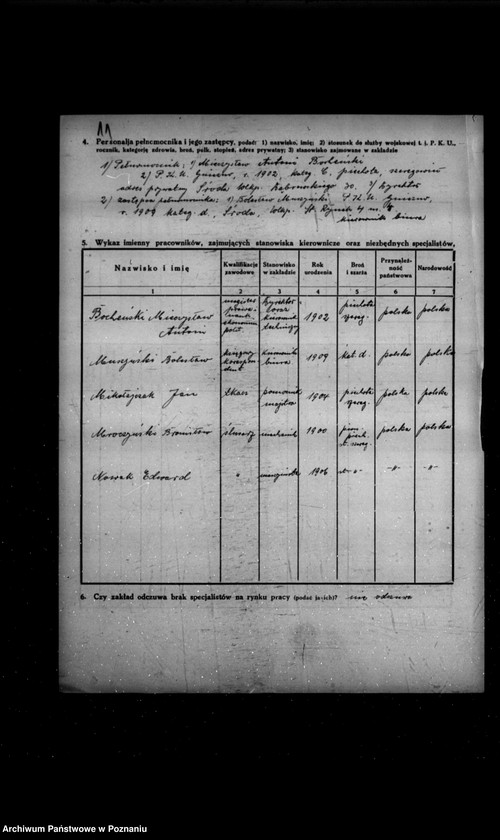 Obraz 15 z jednostki "Kwestionariusz tkalni Spółki z o.o. w Środzie"