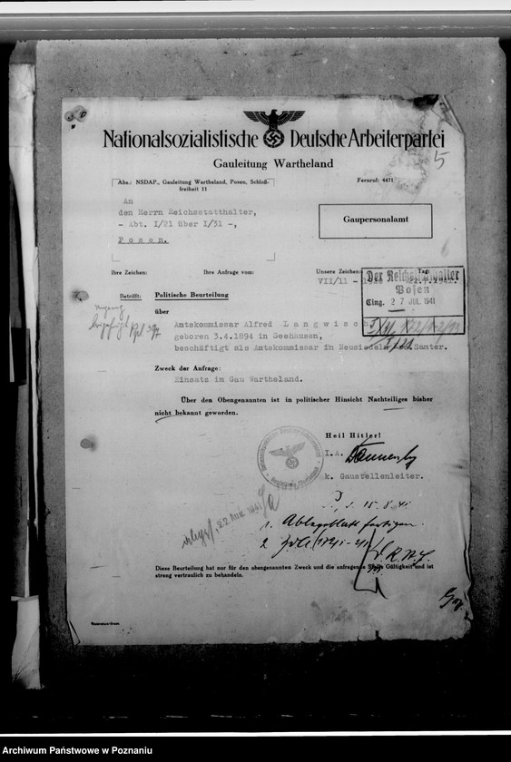 Obraz 9 z jednostki "Langwisch, Alfred - komisarz obwodowy"