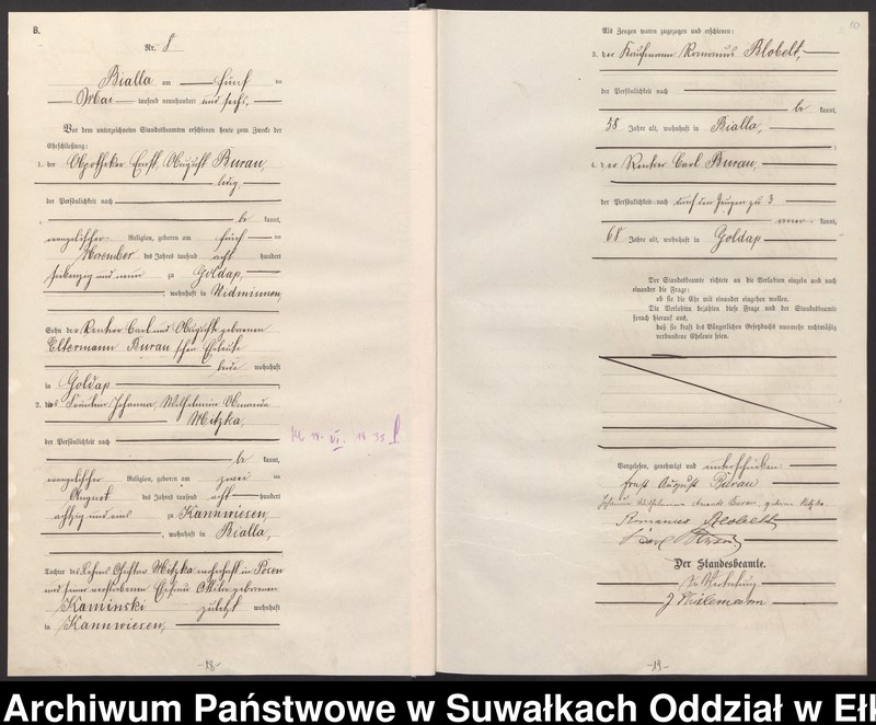 image.from.unit.number "Heirats-Haupt-Register des Königlichen Preussischen Standes-Amtes Bialla Kreis Johannisburg"