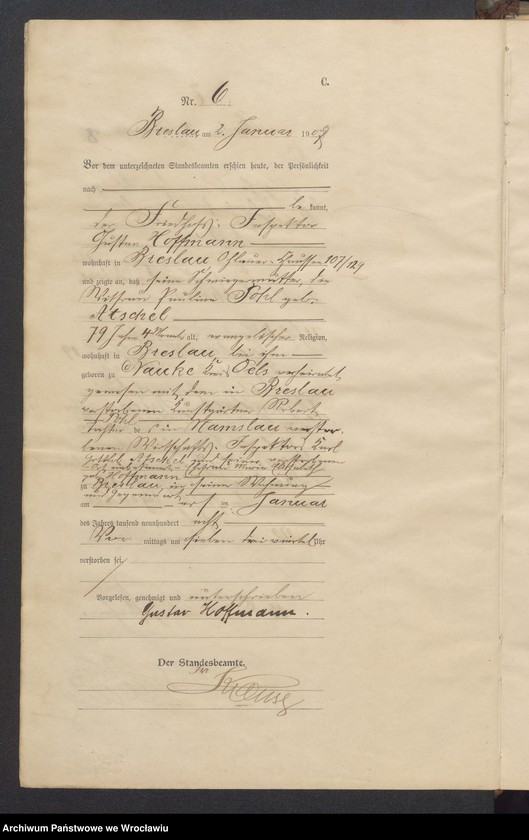 image.from.unit.number "Sterbe-Haupt-Register Breslau II 1908 Band 1"