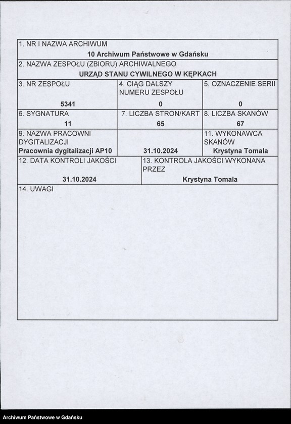 Obraz 1 z jednostki "Księga zgonów"