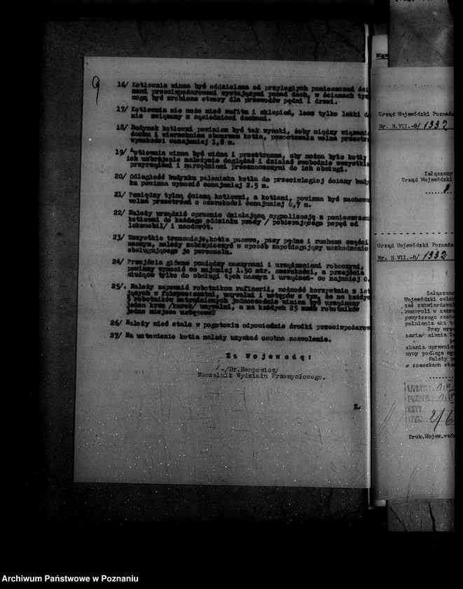 Obraz 13 z jednostki "Zatwierdzenie zakładu przemysłowego rafinerii i kotłowni/ Rolniczej Spółki Olejarskiej Spółka z o. o. w Szamotułach"