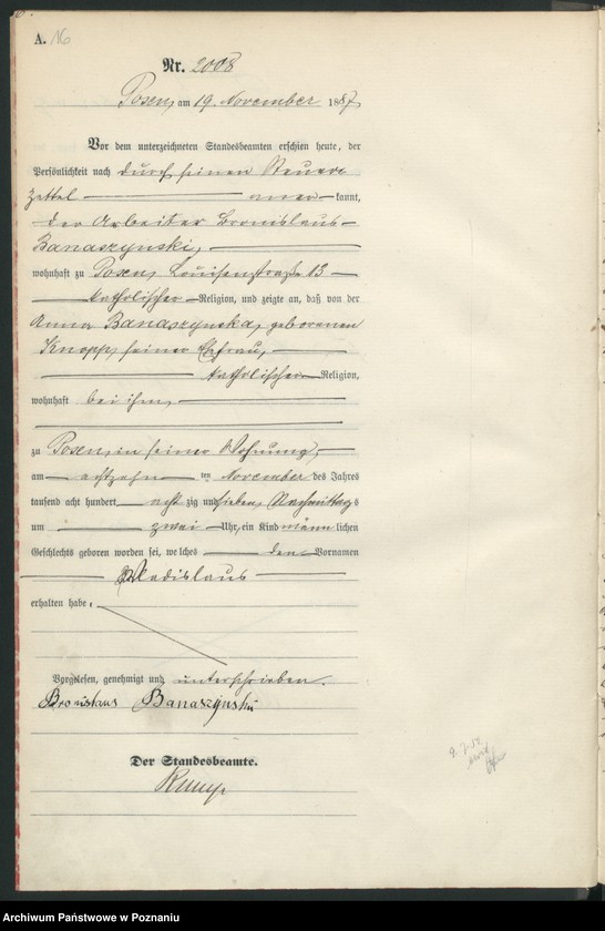 Obraz 19 z jednostki "Księga urodzeń t. V"