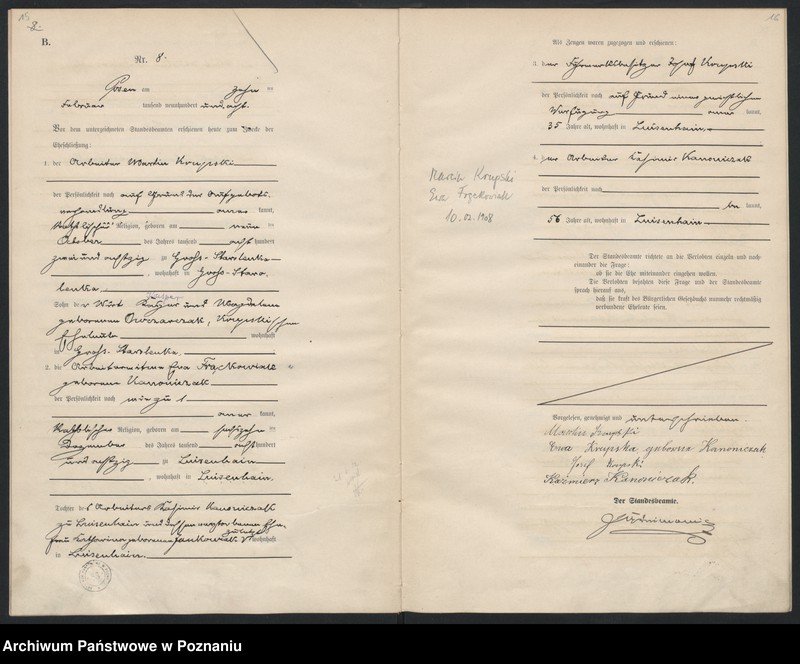 Obraz 10 z jednostki "Księga miejscowa małżeństw"