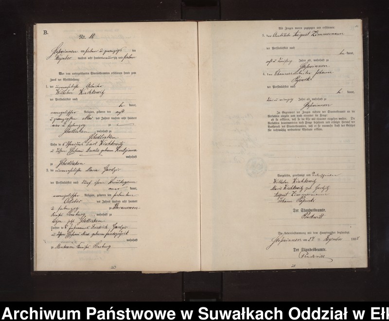 image.from.unit.number "Heiraths-Neben-Register des Preussischen Standes-Amtes Stasswinnen Kreis Lötzen"
