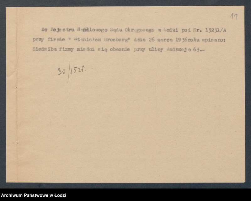 Obraz 13 z jednostki "Stanisław Grosberg – pośrednictwo handlowe i przetwórnia chemiczna"