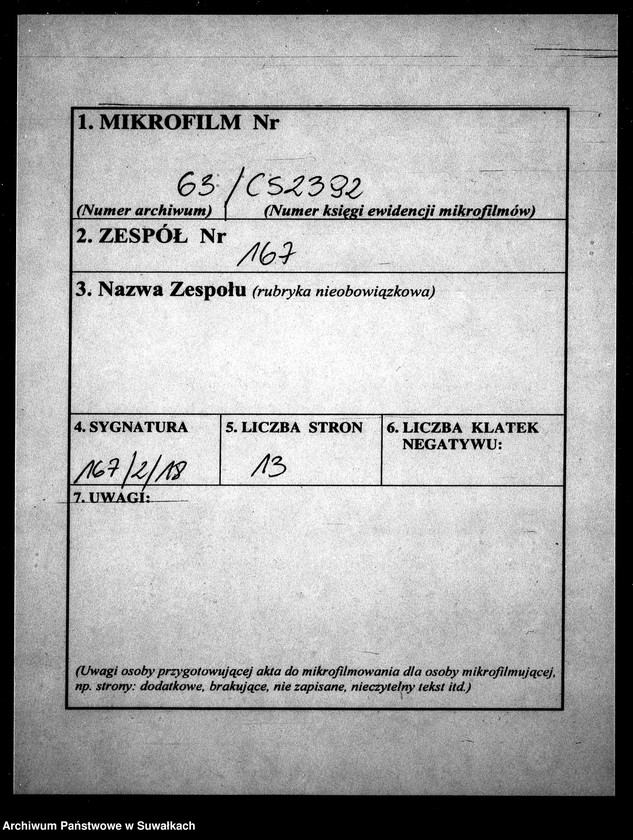 image.from.unit.number "Anneksa do Akt Zaślubionych Parafii Wigierskiey z Roku 1850-go."