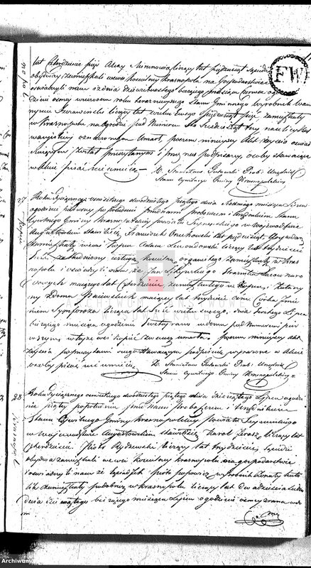 image.from.unit.number "Akta Zeszłych Gminy Krasnopolskiey Powiatu Seyneńskiego od 1-go Stycznia 1825. Województwo Augstowskie."
