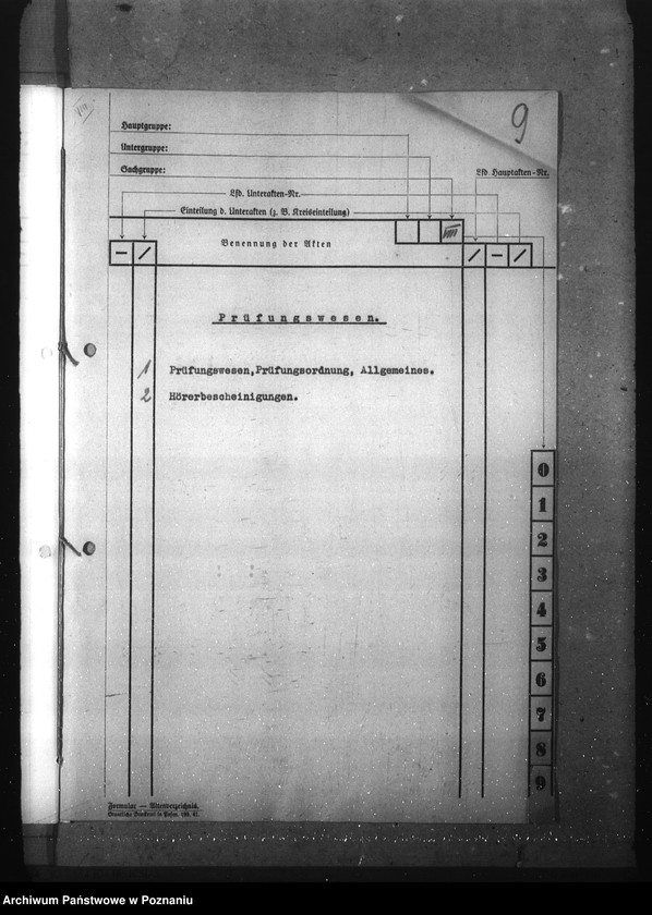 Obraz 13 z jednostki "Verzeichnis der Akten für die Verwaltungs- Akademie- Hauptanstalt Posen und Zweiganstalt Litzmannstadt"