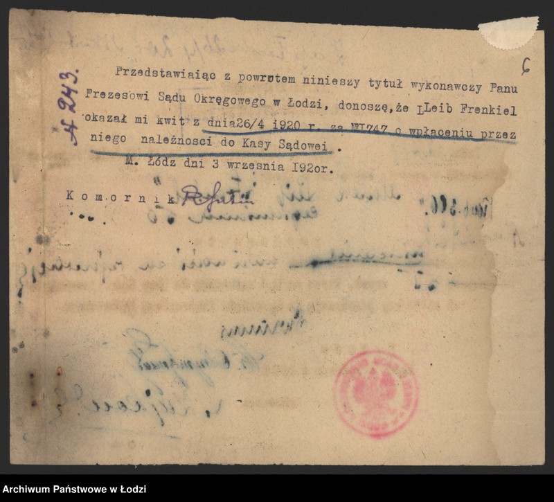 Obraz 8 z jednostki "Moszek Leib Frenkel- sprzedaż chustek i manufaktury"