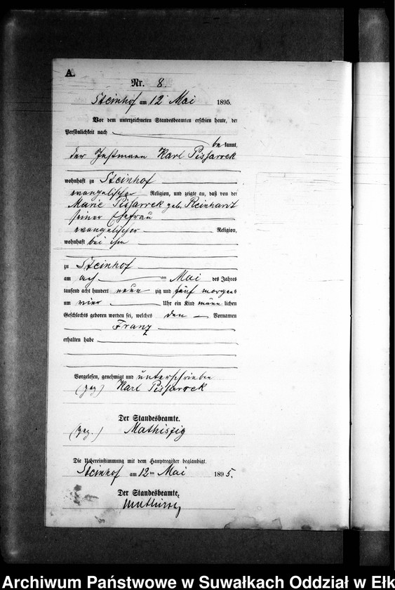 image.from.unit.number "Geburts-Neben-Register des Preussischen Standes-Amtes Gr. Strengeln Kreis Angerburg"