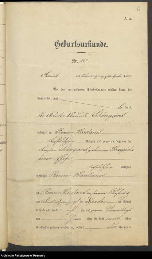 Obraz 8 z jednostki "Die von den Verlobten beigebrachten Urkunden zur Eheschliessung pro 1901. Vol IX"