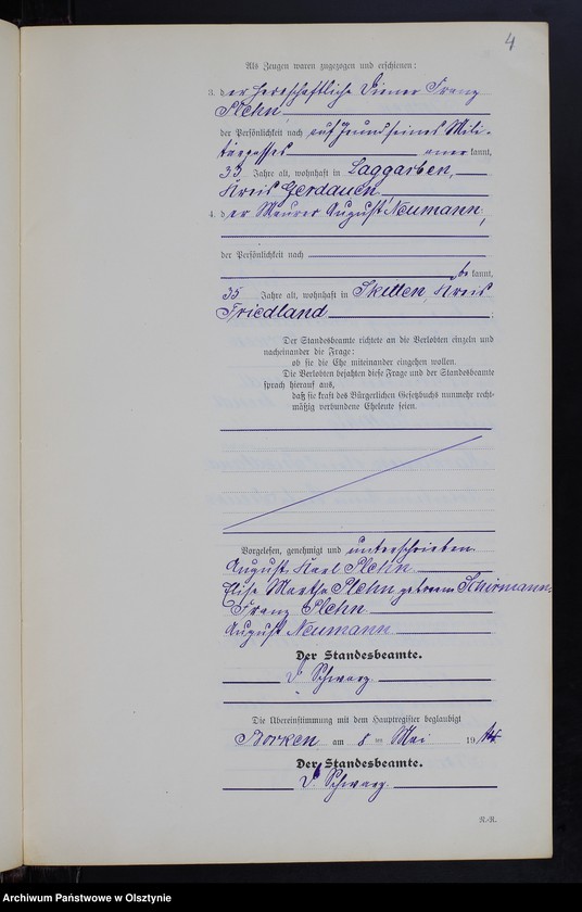 image.from.unit.number "Heirats-Neben-Register Nr 1 - 4 [ Księga małżeństw - wtóropis ]"