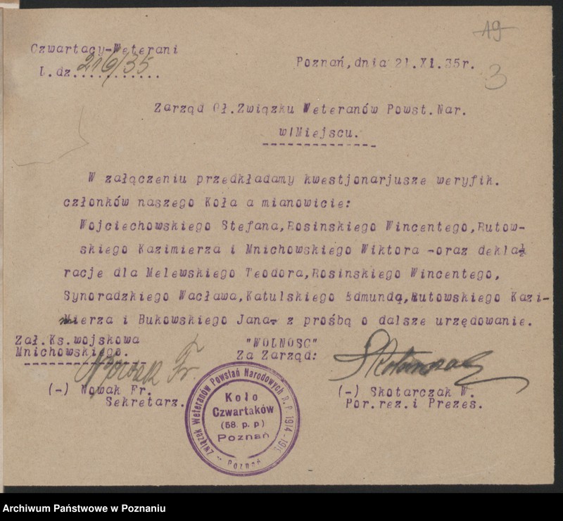 Obraz 5 z jednostki "Poznań - koło czwartaków - akta koła."