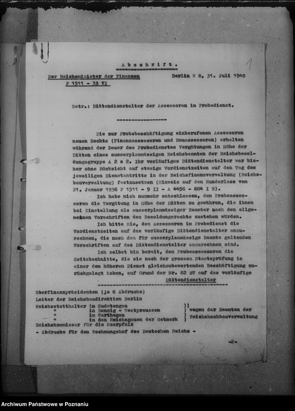 Obraz 5 z jednostki "Erlasse und Verfügungen betr. Festsetzung des allgemeinen Dienstalters der Beamten"