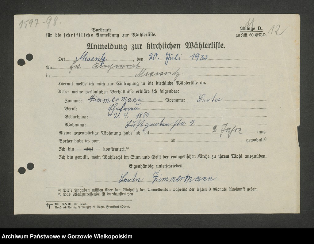 image.from.unit.number "Anmeldungen zur Wählerliste. Band III"