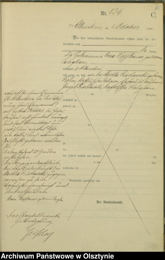 image.from.unit.number "Sterbe-Haupt-Register Tom II,Nr 316 - 463"