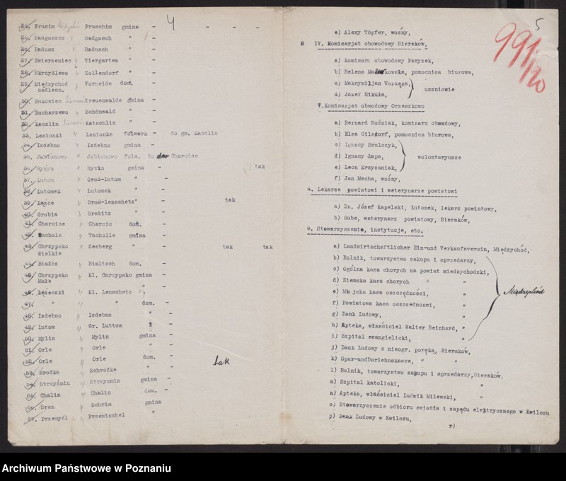 Obraz 6 z jednostki "[Dane statystyczne dotyczące urzędów i szkół na terenie powiatu międzychodzkiego oraz wykazy miejscowości]"