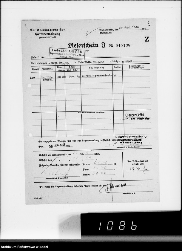 Obraz 9 z jednostki "Lebensmitteleinkauf, Aufträge, [Lieferscheinen und Rechnungen] 20461-20720"