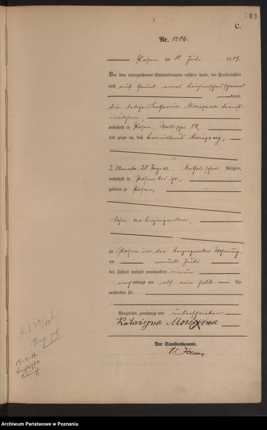 Obraz 15 z jednostki "Księga miejscowa zgonów tom III [Rejestr główny zgonów]"