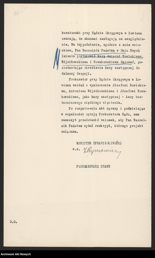 image.from.unit.number "Ułaskawienia z b. Kongresówki - uwzględnione, dotyczące: zabójstw, napadów, oporu wobec urzędnika, kradzieży, łapówkarstwa, defraudacji leśnej, tajnego gorzelnictwa."