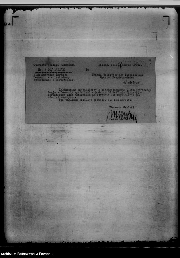 Obraz 7 z jednostki "/Klub Sportowy,,Legia" w Poznaniu/"