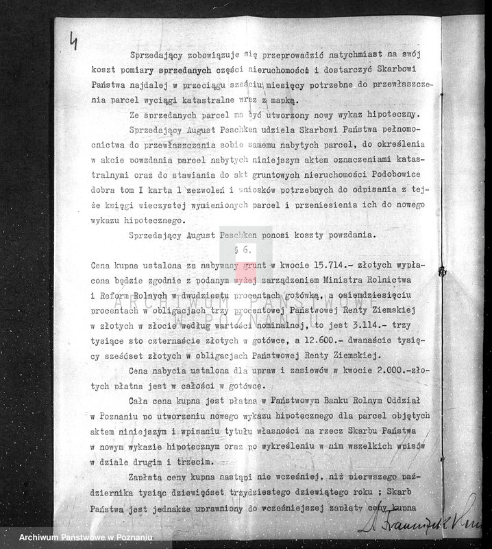 Obraz 8 z jednostki "Majątek Podobowice w powiecie żnińskim nabycie nieruchomości w trybie art.. 8 ustawy o wykonaniu reformy rolnej"
