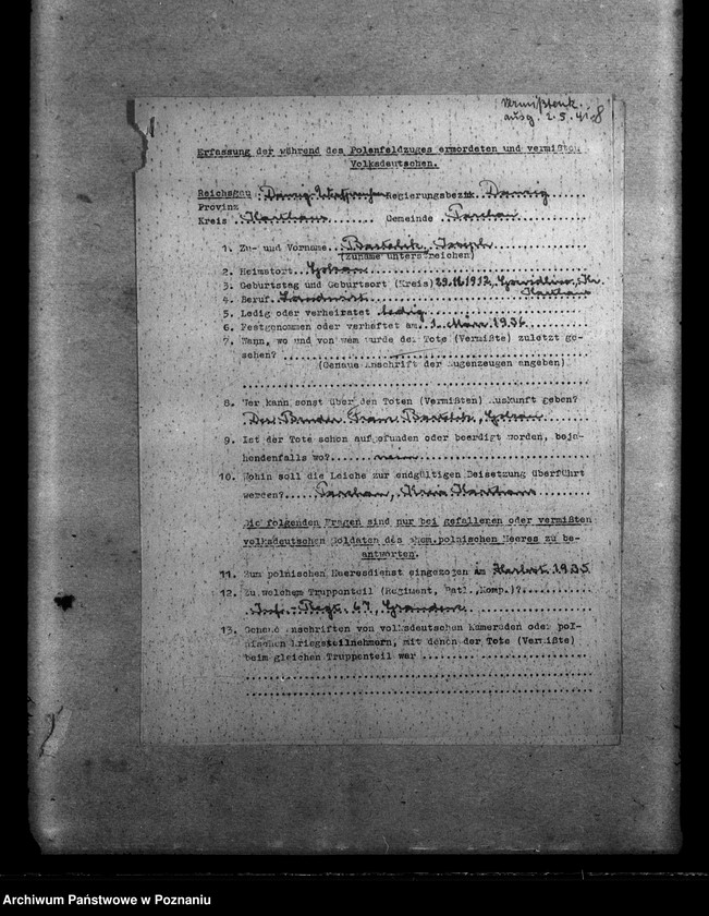 Obraz 14 z jednostki "Amtliche Meldungen Kreis Karthaus (Kartuzy)"