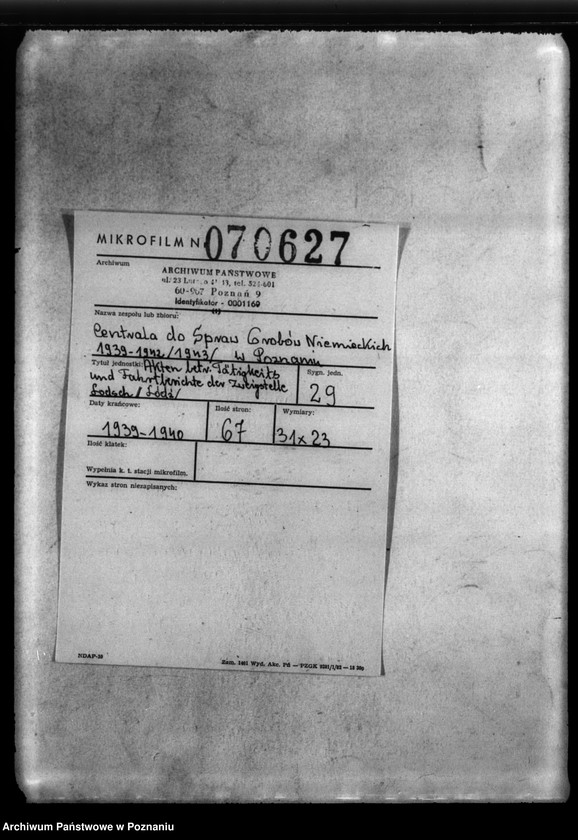 Obraz 2 z jednostki "Akten betr. Fätigkeits- und Fahrt berichte der Zweigrtelle Londreh (Łódź)"