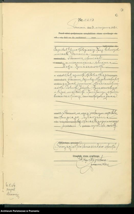 Obraz 15 z jednostki "Księga miejscowa zgonów tom III [Rejestr główny zgonów]"