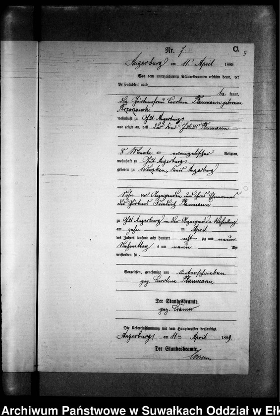 image.from.unit.number "Sterbe-Neben-Register des Preussischen Standes-Amtes Kehlen Kreis Angerburg"