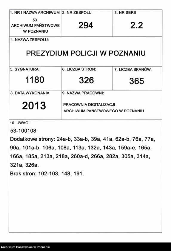 Obraz 1 z jednostki "A. betr. die Auskunft über Ausländer Litt. W."