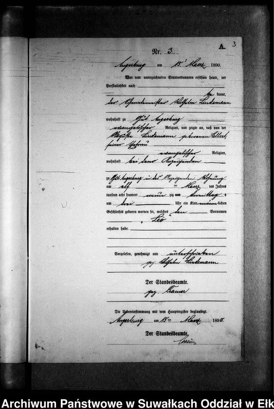 image.from.unit.number "Geburts-Neben-Register des Preussischen Standes-Amtes Kehlen Kreis Angerburg"