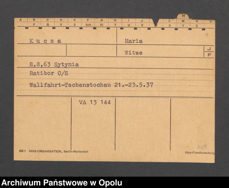 Obraz 3 z jednostki "[Kucza Maria, ur. 8.08.1863 r. Sytynia]"