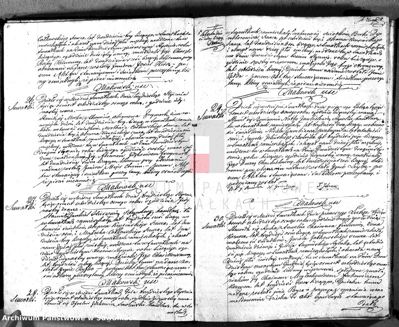 image.from.unit.number "Duplikat. Akta Urzędnika Stanu Cwilnego Wyznań Niechrześcijańskich Okręgu Suwalskiego i Jeleniewskiego Urodzonych, Zaślubionych i Zmarłych na rok 1848"