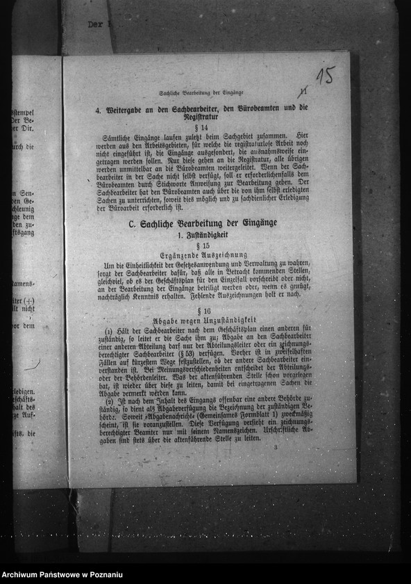 Obraz 19 z jednostki "Geschäftsordnung Abt. II a (i podział czynności)"