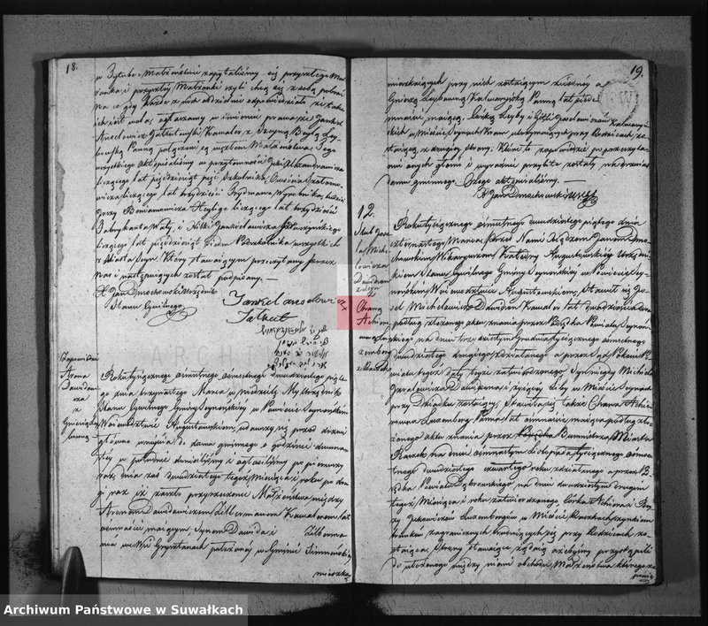image.from.unit.number "Akta zaślubionych gminy seyneńskiey w roku 1825."