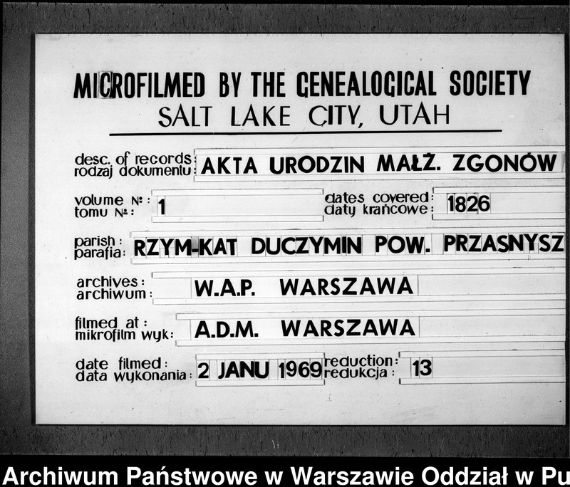 Obraz 16 z jednostki "Akta urodzeń, małżeństw i zgonów"