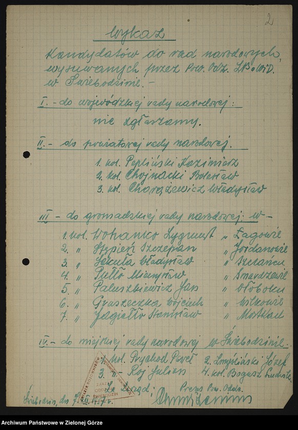 image.from.unit.number "Wykazy członków ZBoWiD wytypowanych na kandydatów do Rad Narodowych"