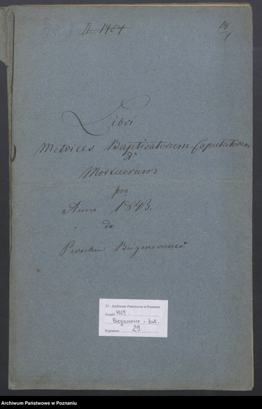 Obraz 2 z jednostki "Libri Metrices Baptisatorum, Copulatorum et Mortuorum."