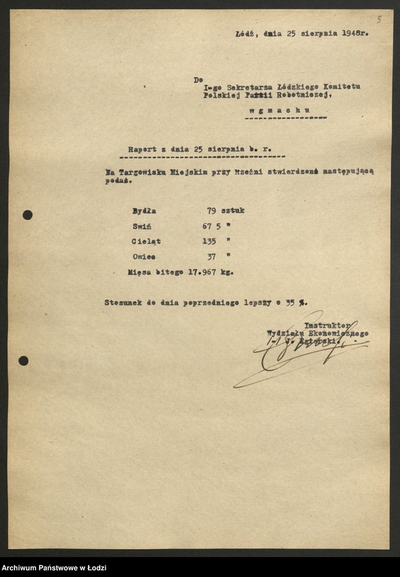 Obraz 6 z jednostki "Dzienne raporty podaży mięsa"