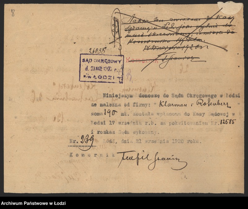 Obraz 10 z jednostki "Jakób Klarman, Izaak Rotenberg- wyrób i sprzedaż towarów manufakturowych"