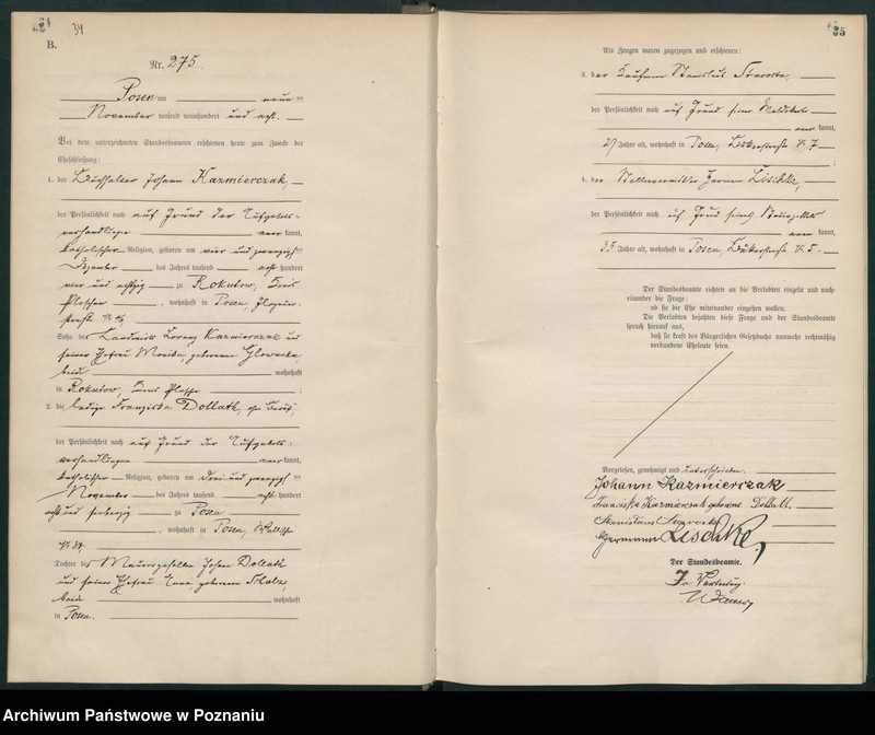 Obraz 20 z jednostki "Księga miejscowa małżeństw tom II [Rejestr główny małżeństw]"