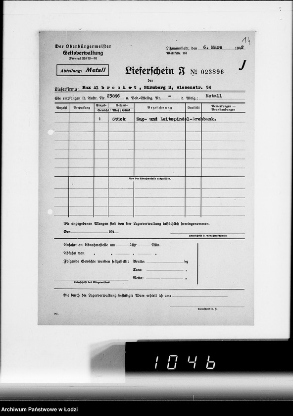 Obraz 18 z jednostki "Werkzeugmaschinen.[Korespondencja w sprawie zakupu]"
