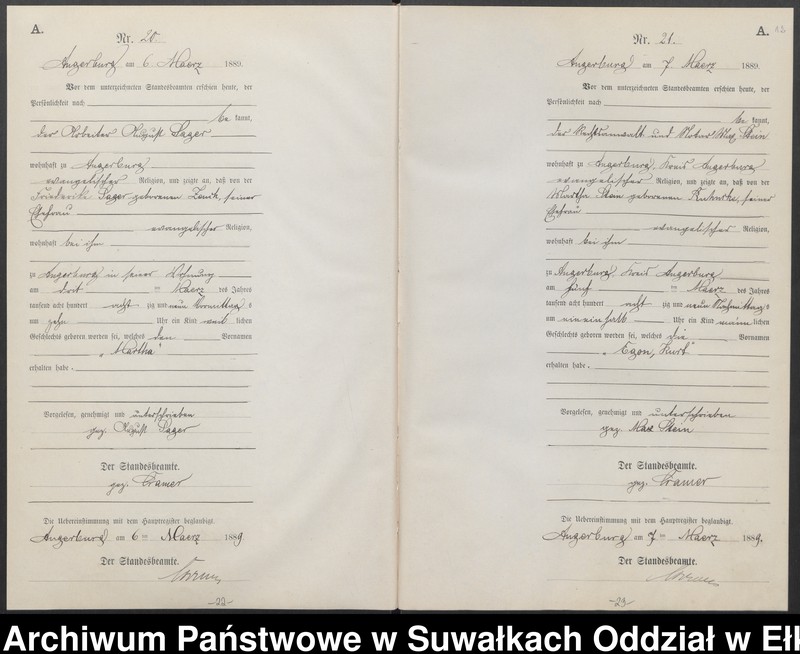 image.from.unit.number "Geburts-Neben-Register des Preussischen Standes-Amtes Angerburg Kreis Angerburg"