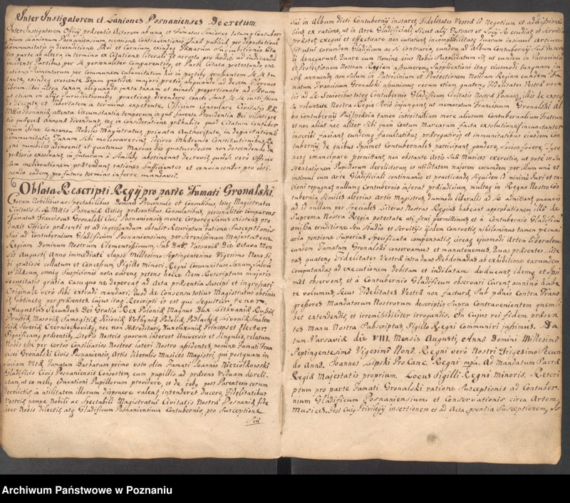 Obraz 9 z jednostki "Sub felici regimine nobilis et spectabilis domini Mathiae Czochron, notariatu excellentis et nobilis Joannis Barszczewski utriusque iuris doctoris, apostolici et officii praesentis notarii liber actorum officii consularis."