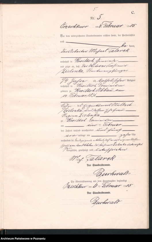 Obraz 8 z jednostki "Sterbe-Neben-Register"