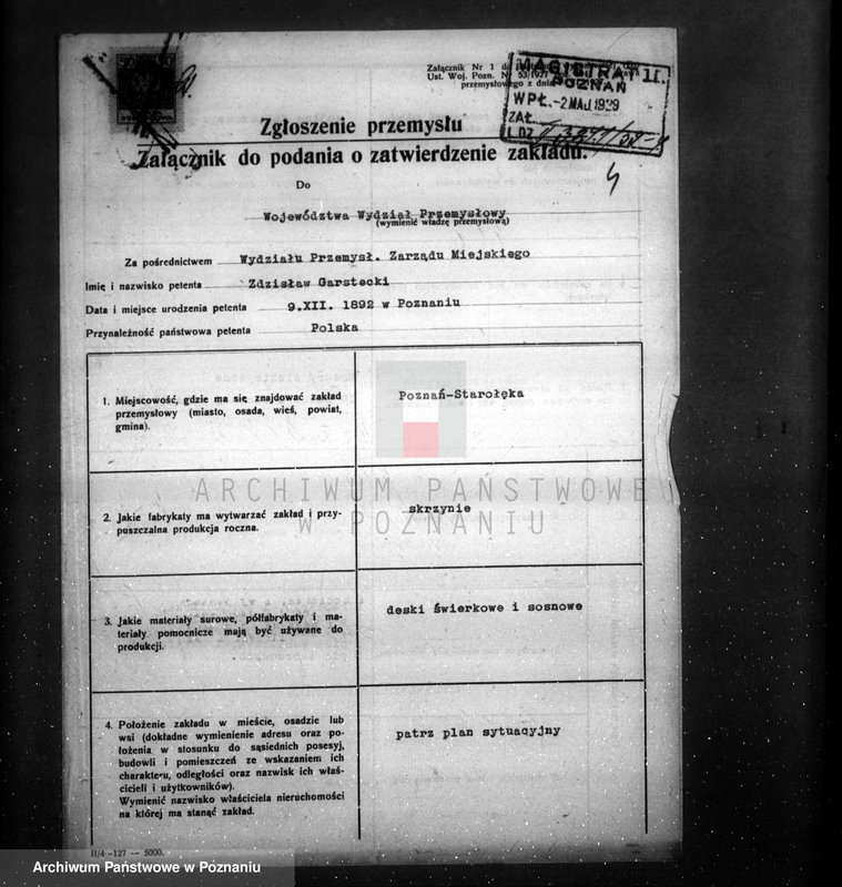 image.from.unit.number "/Projekt budowy fabryki skrzyń w Starołęce własność Z. Garstecki/"